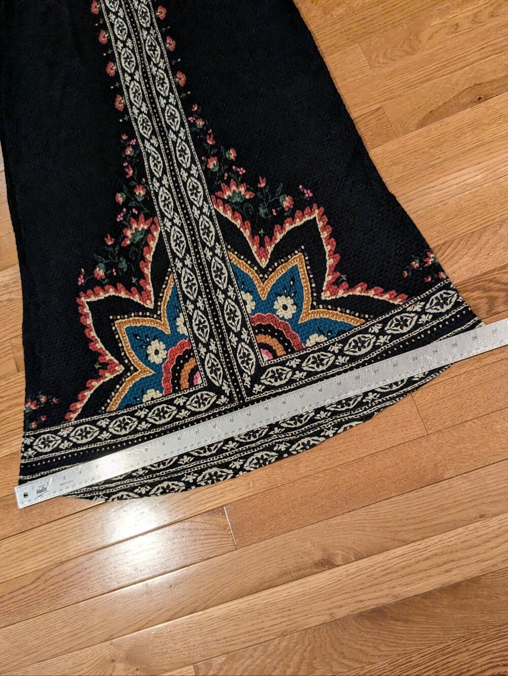 Farm Rio Mixed Print Black Maxi Skirt Ribbed Floral Knit NWT Medium - Picture 15 of 15